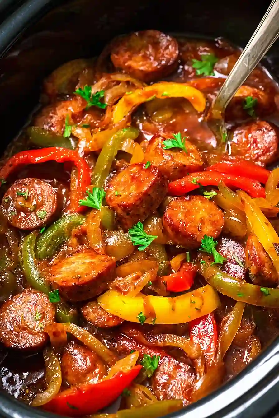 crockpot sausage and peppers