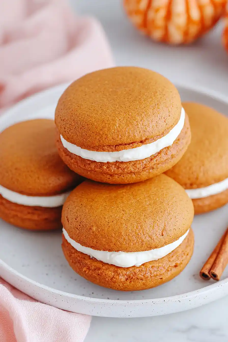 pumpkin whoopie pies with cream cheese filling
