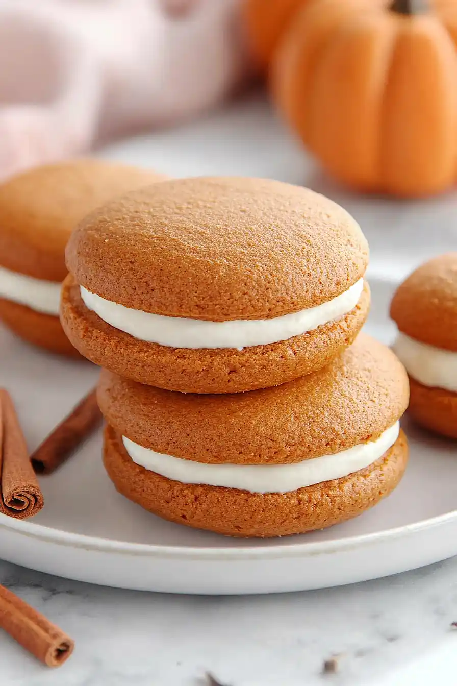 pumpkin whoopie pies with cream cheese filling