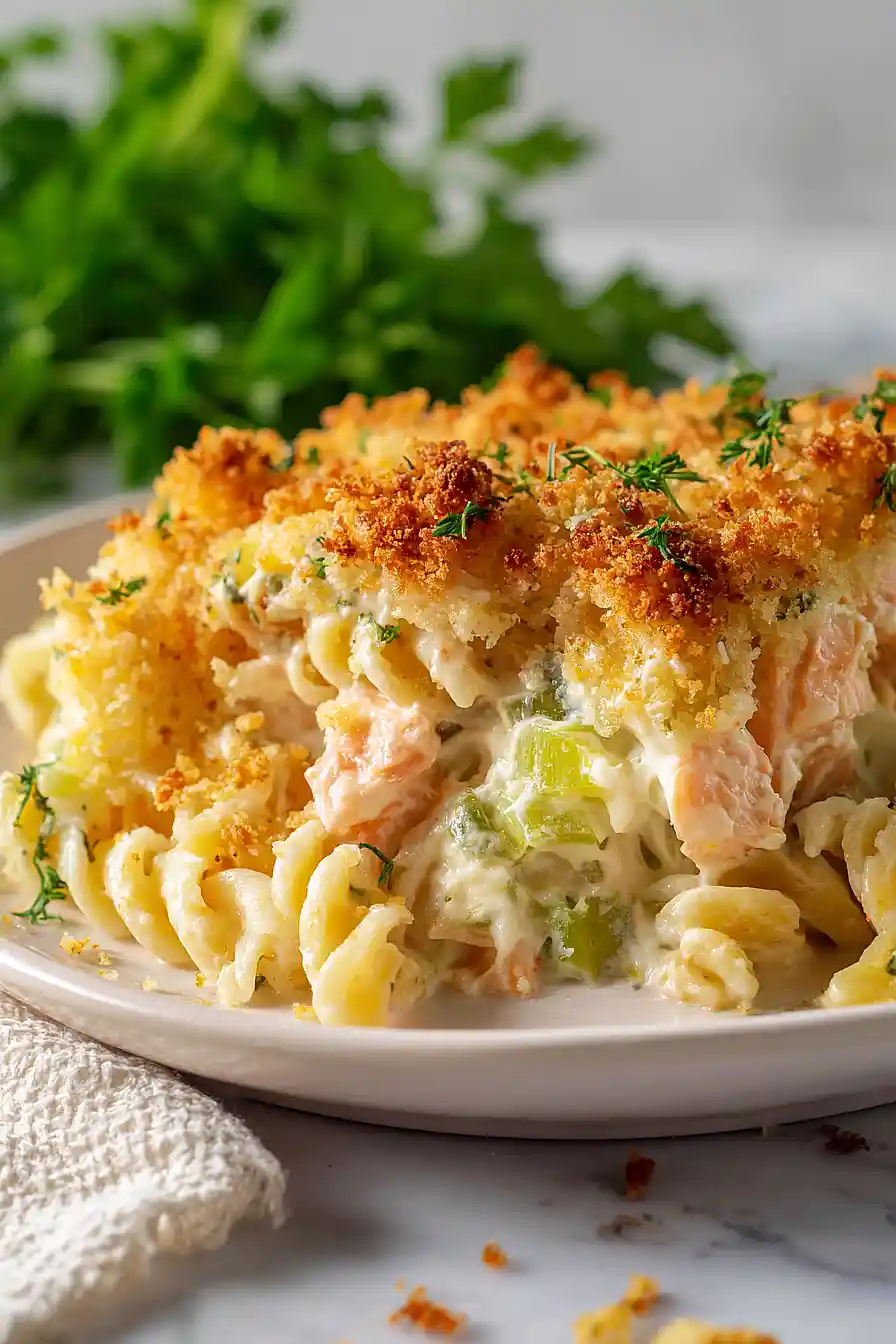 salmon pasta bake