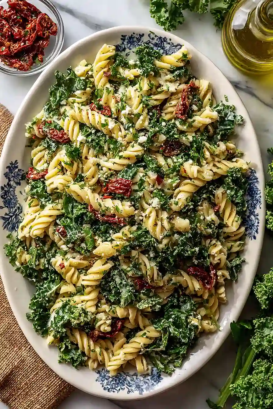 mediterranean pasta salad with kale