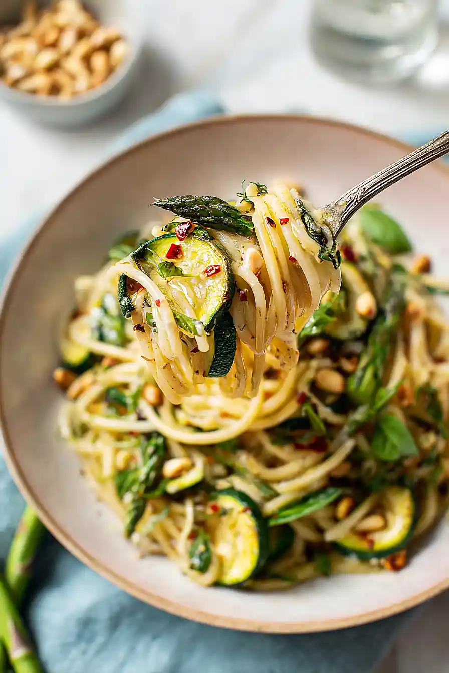 asparagus and zucchini pasta