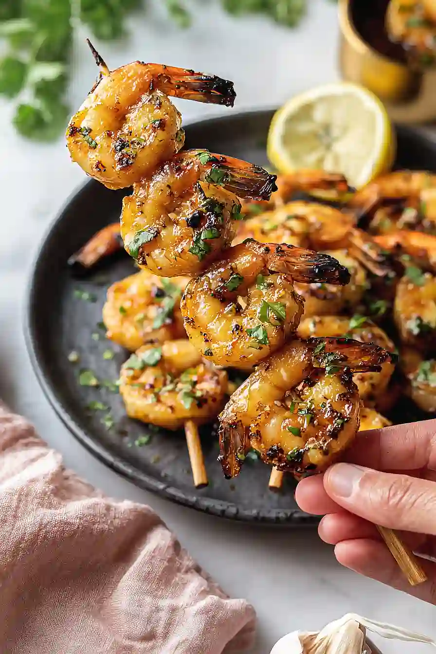 honey garlic grilled shrimp
