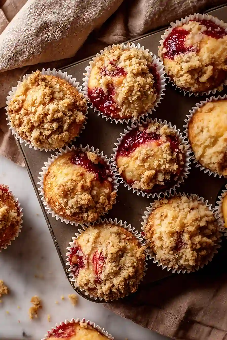 rhubarb crumble muffins