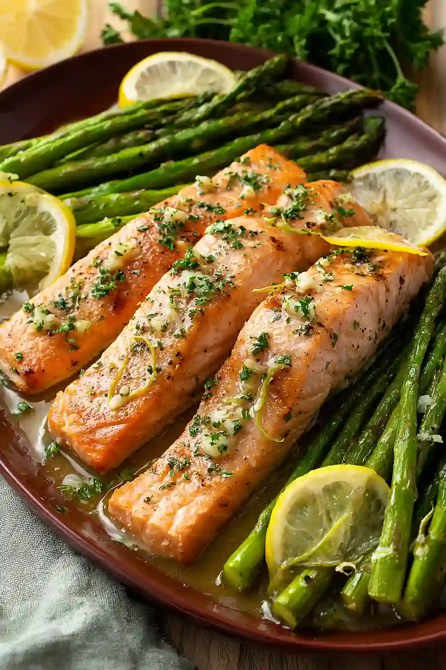 baked salmon and asparagus in a foil