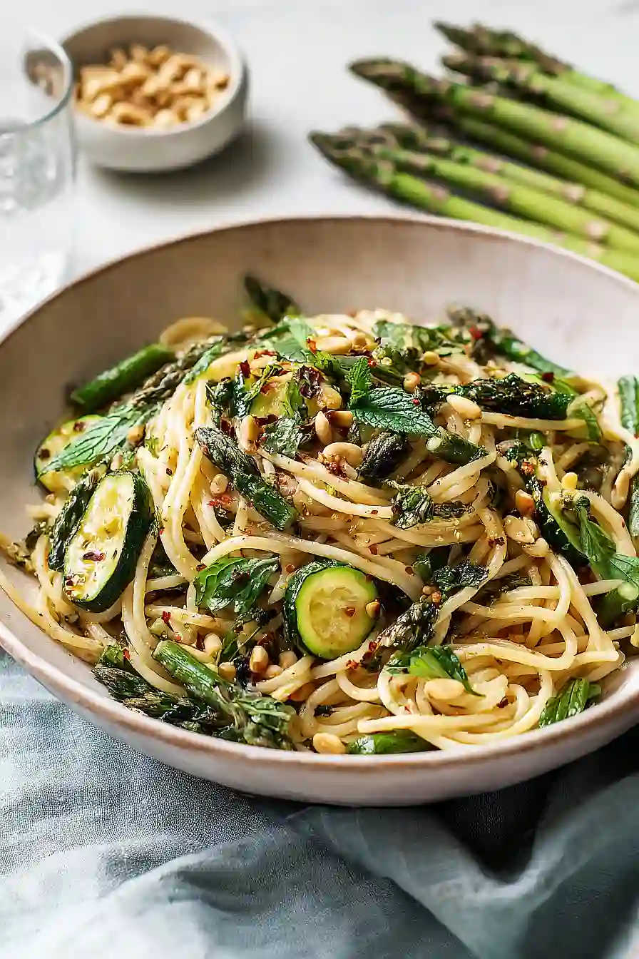 asparagus and zucchini pasta
