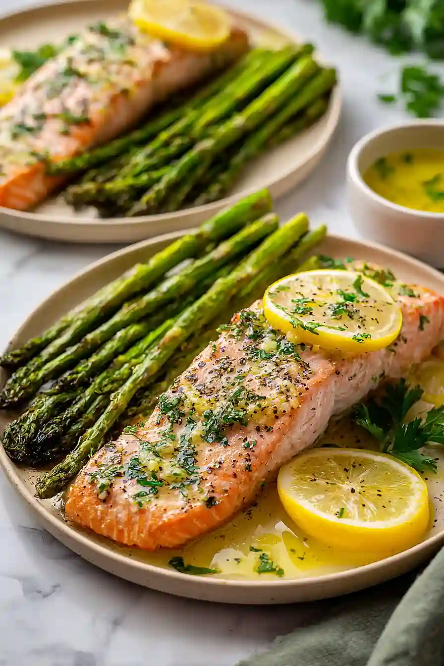 sheet pan salmon and asparagus