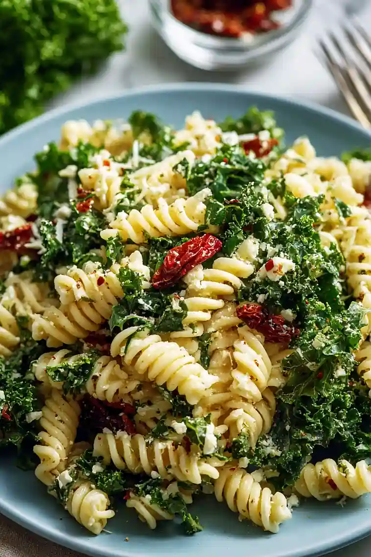 mediterranean pasta salad with kale