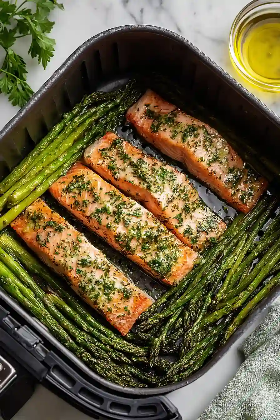 air fryer salmon and asparagus