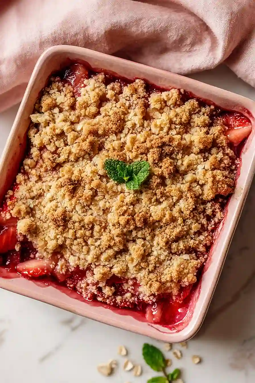 strawberry rhubarb crumble