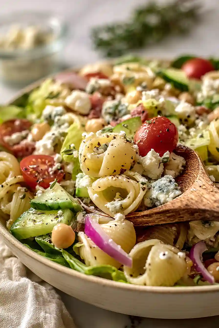 italian pasta and lettuce salad