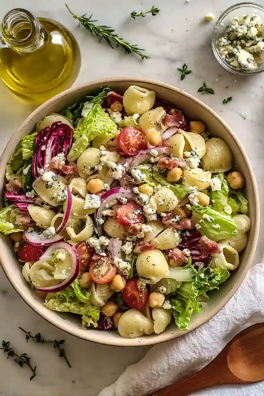 italian pasta and lettuce salad