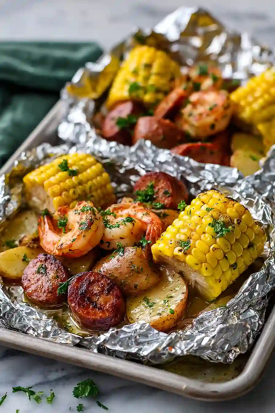 grilled shrimp in foil