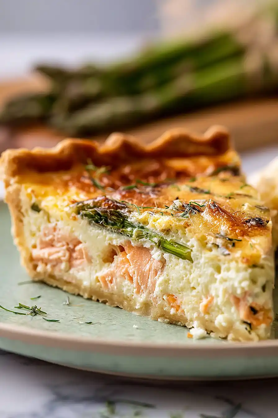 salmon asparagus quiche