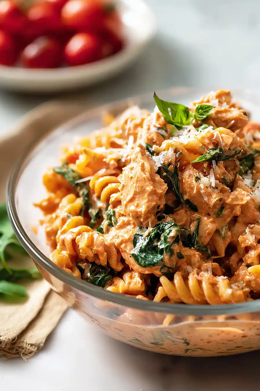 vodka pasta with chicken and spinach