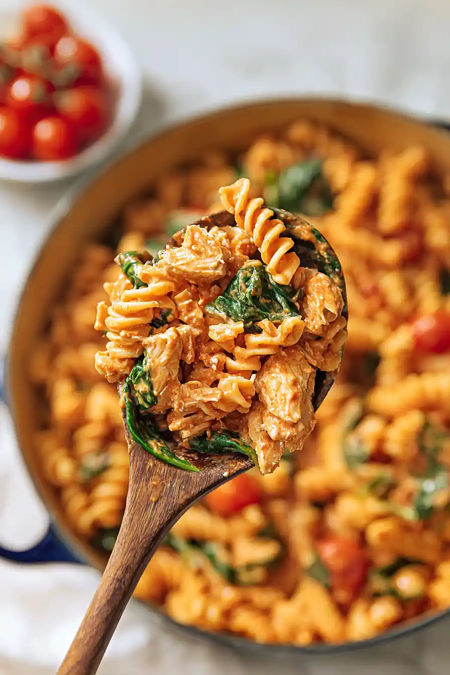 vodka pasta with chicken and spinach
