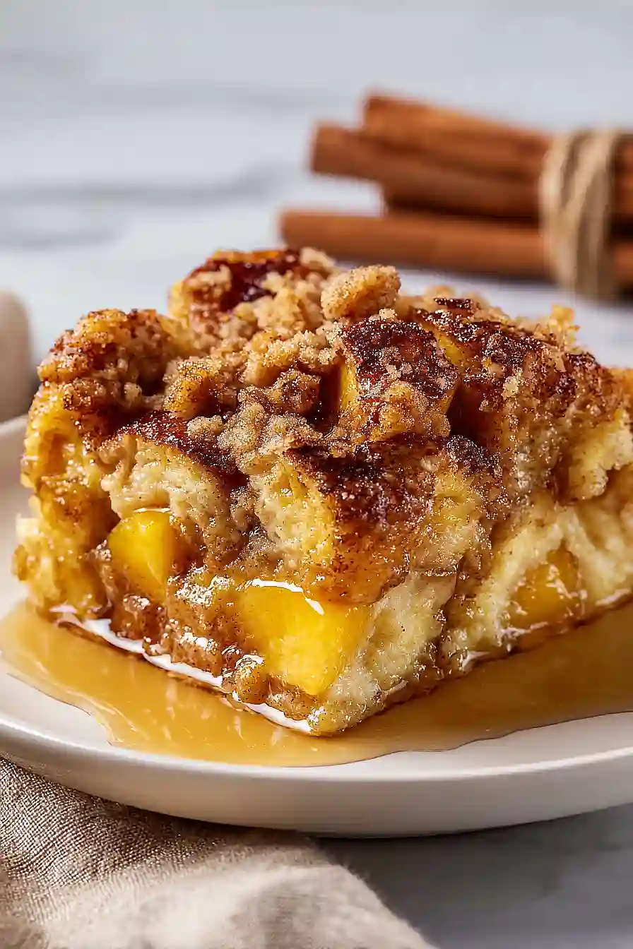 peach cobbler french toast bake