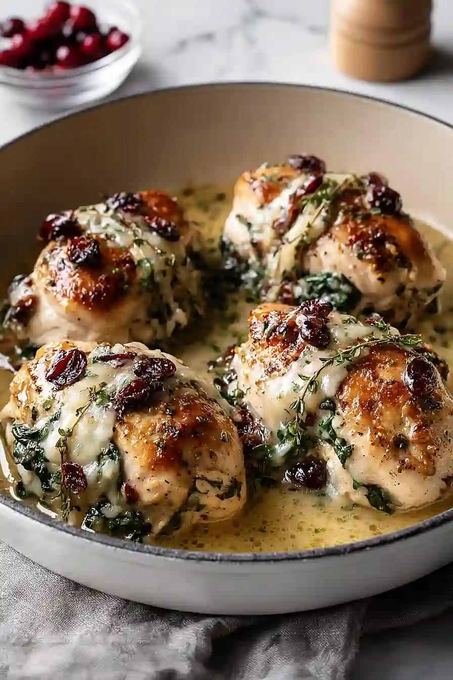 cranberry spinach stuffed chicken brie