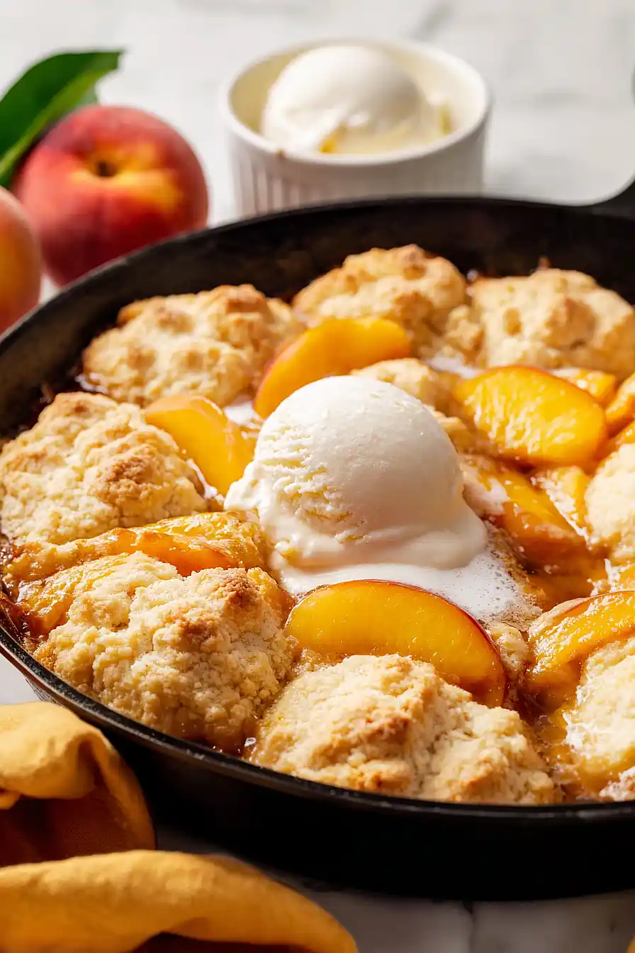 grilled peach cobbler