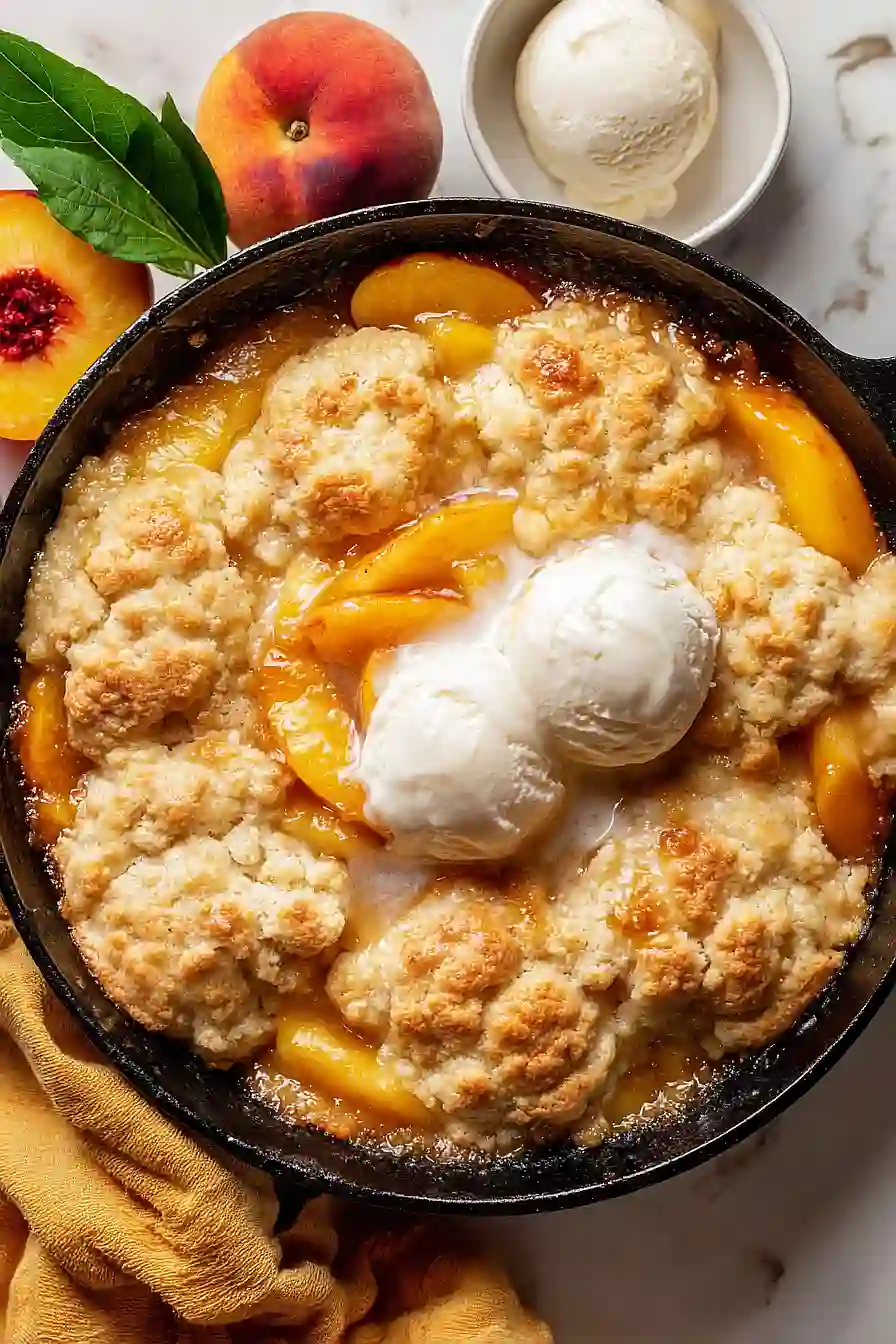 grilled peach cobbler