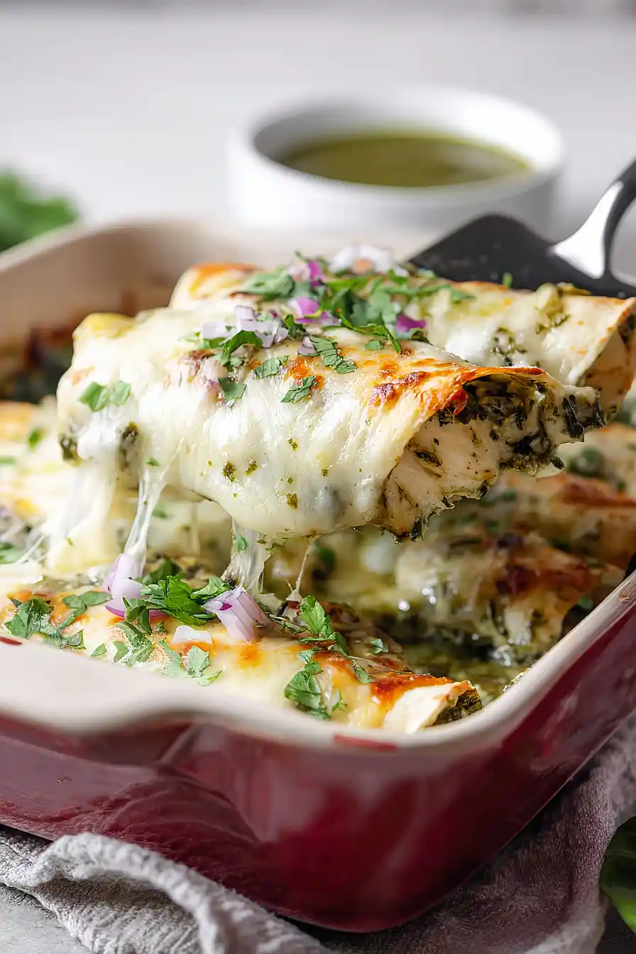chicken and spinach enchiladas verde