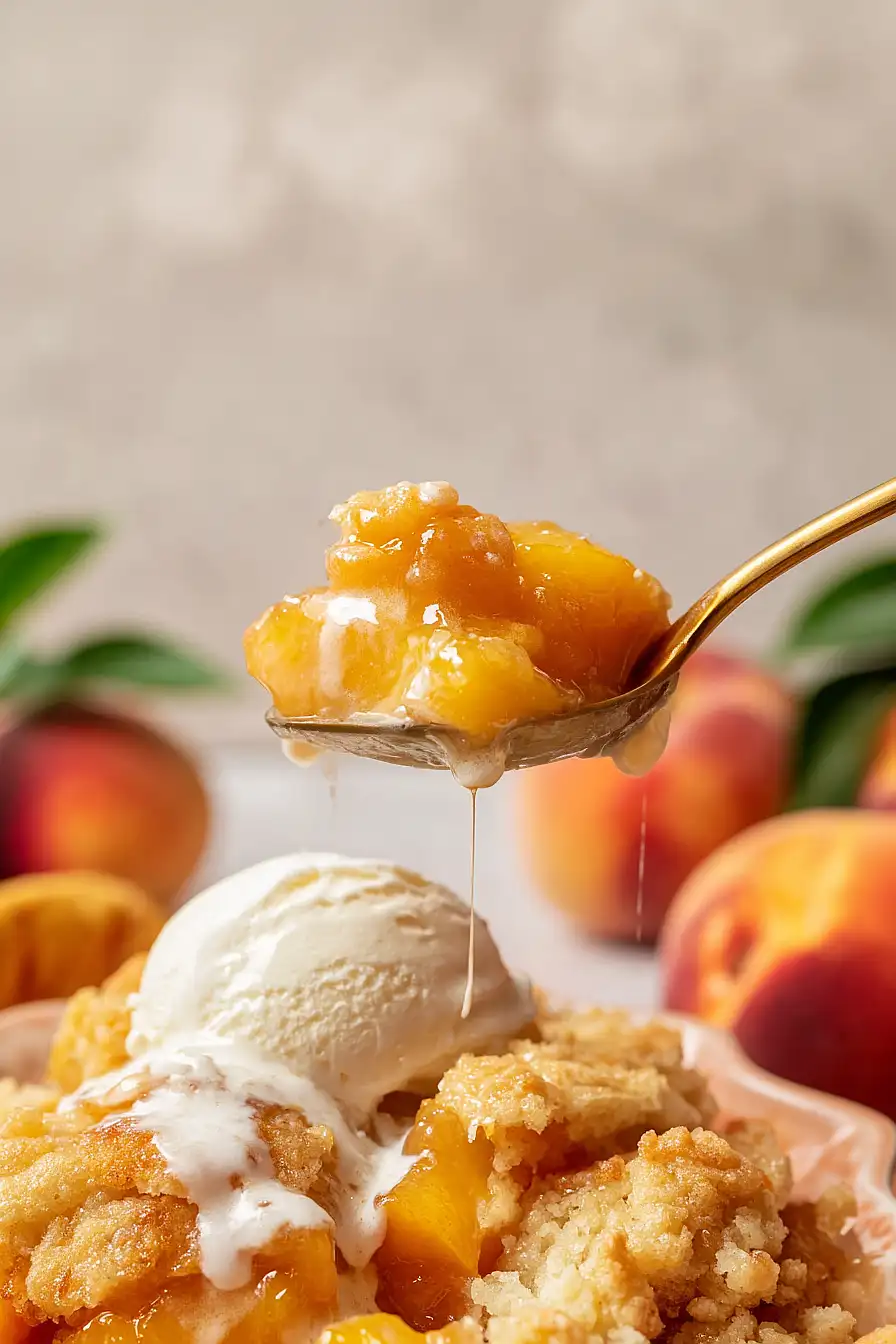 grilled peach cobbler