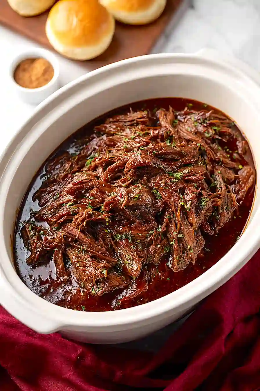 crockpot BBQ beef brisket sandwiches