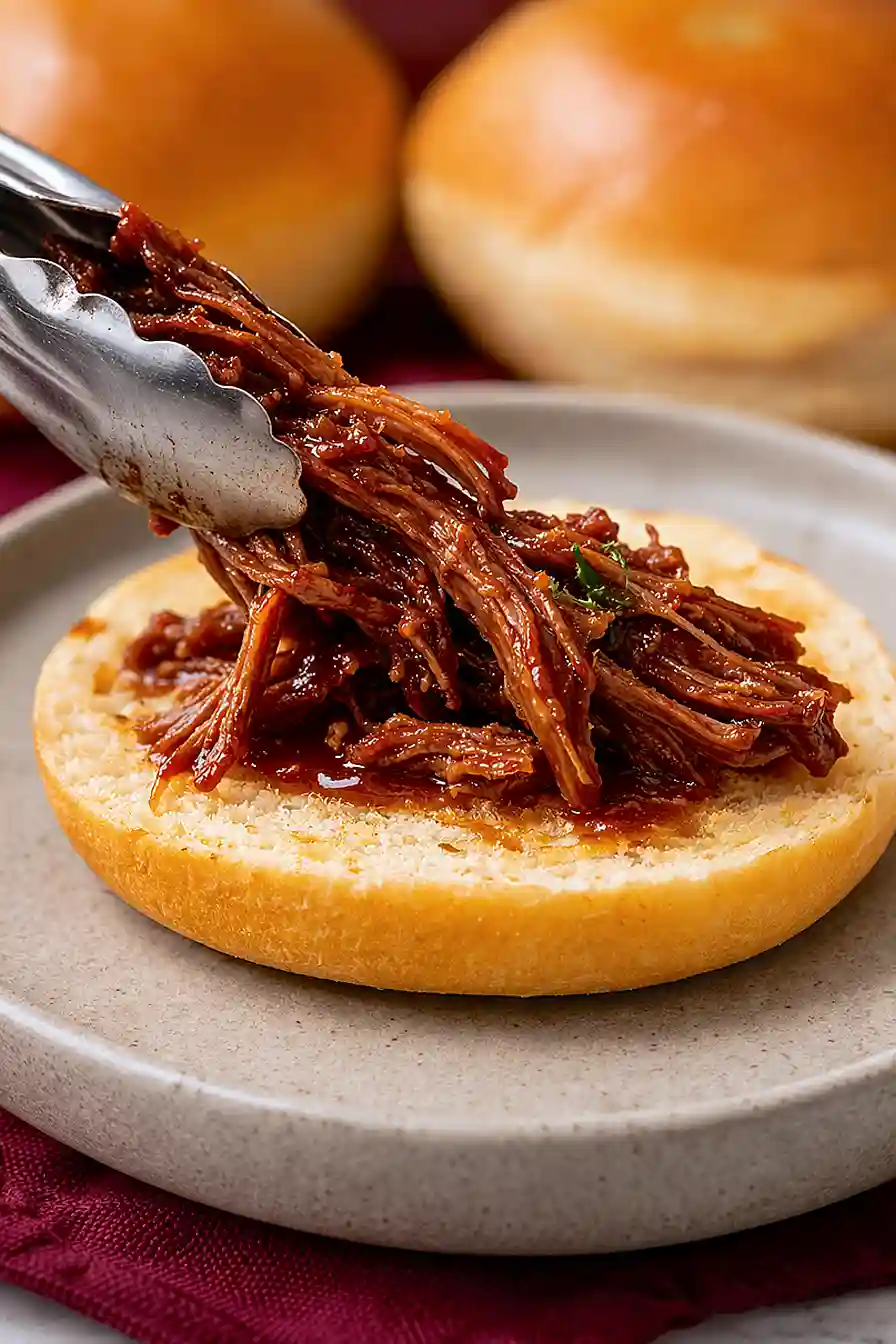 crockpot BBQ beef brisket sandwiches