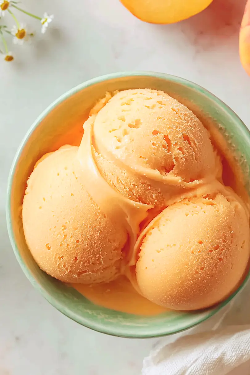 fresh peach sorbet