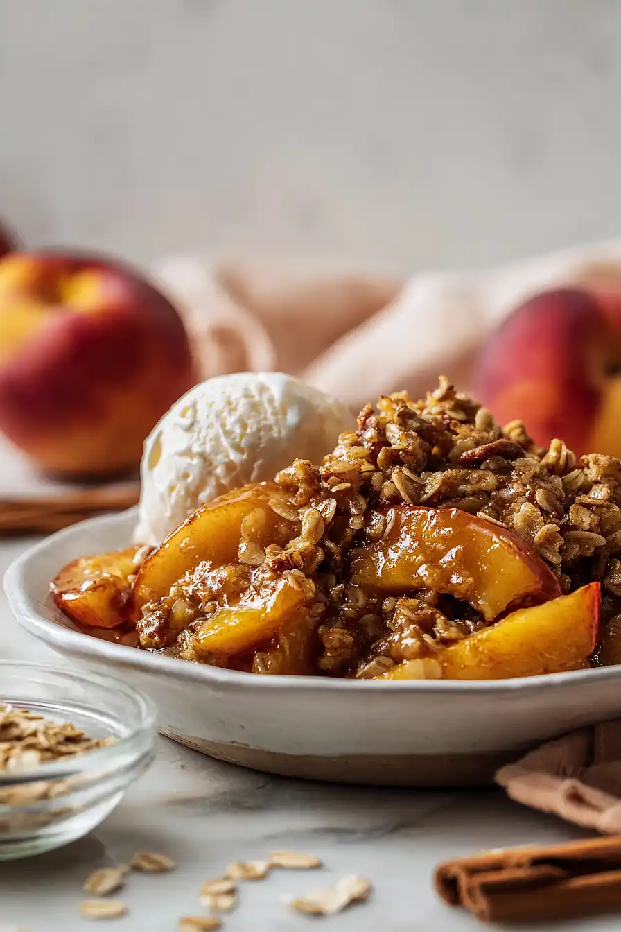 bourbon peach crisp