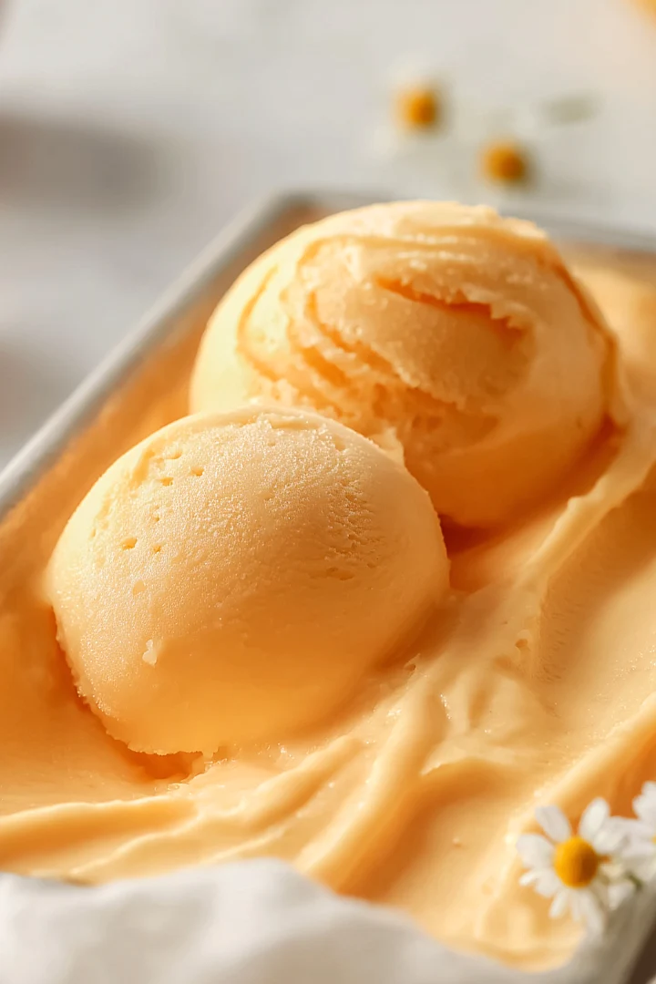 fresh peach sorbet