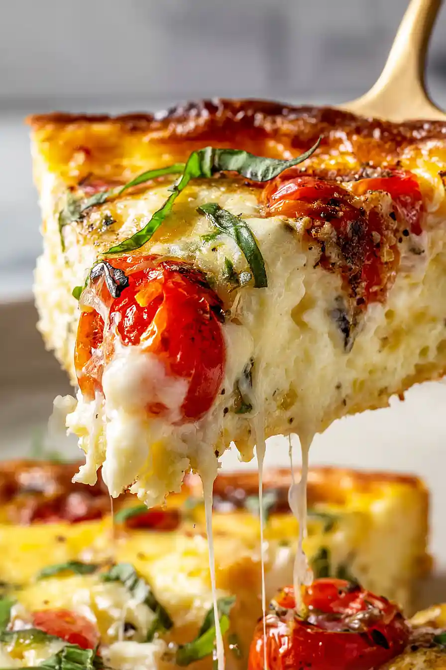 crustless caprese quiche
