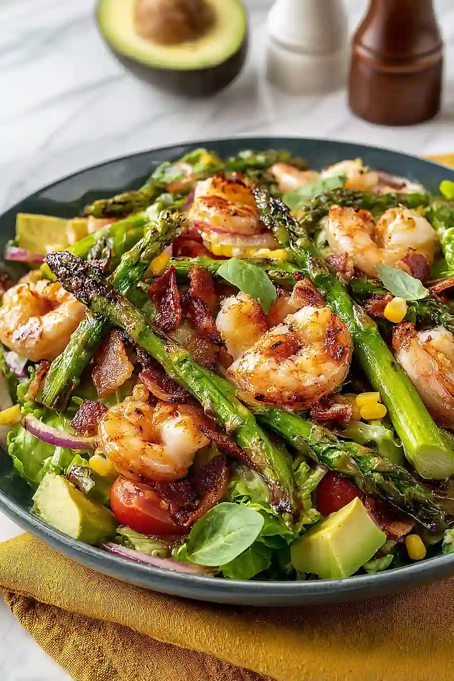 grilled shrimp and asparagus salad