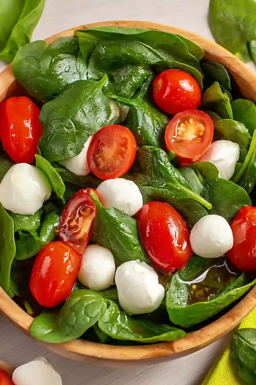 spinach caprese salad