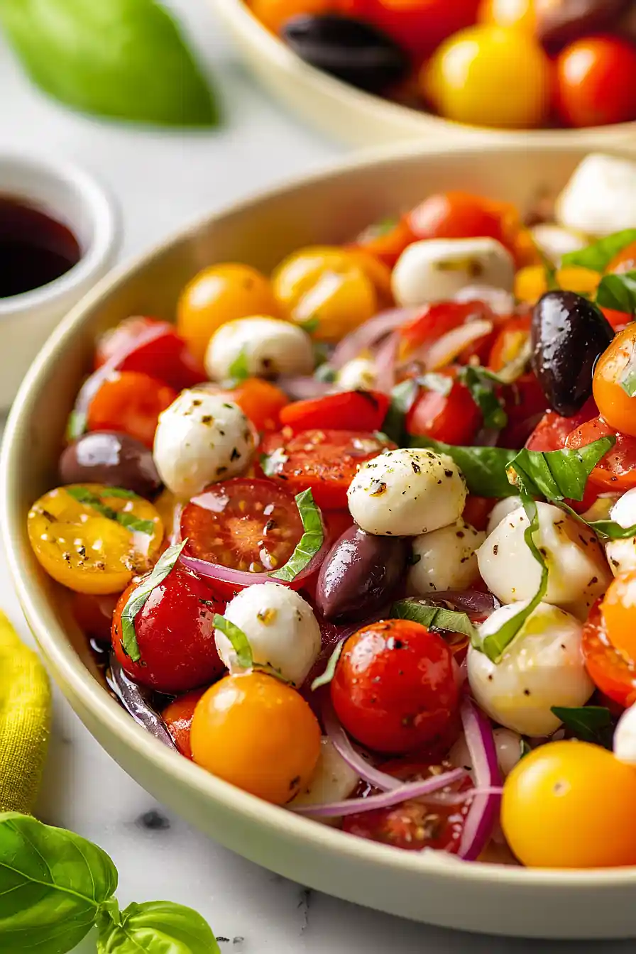 caprese salad with red wine vinegar