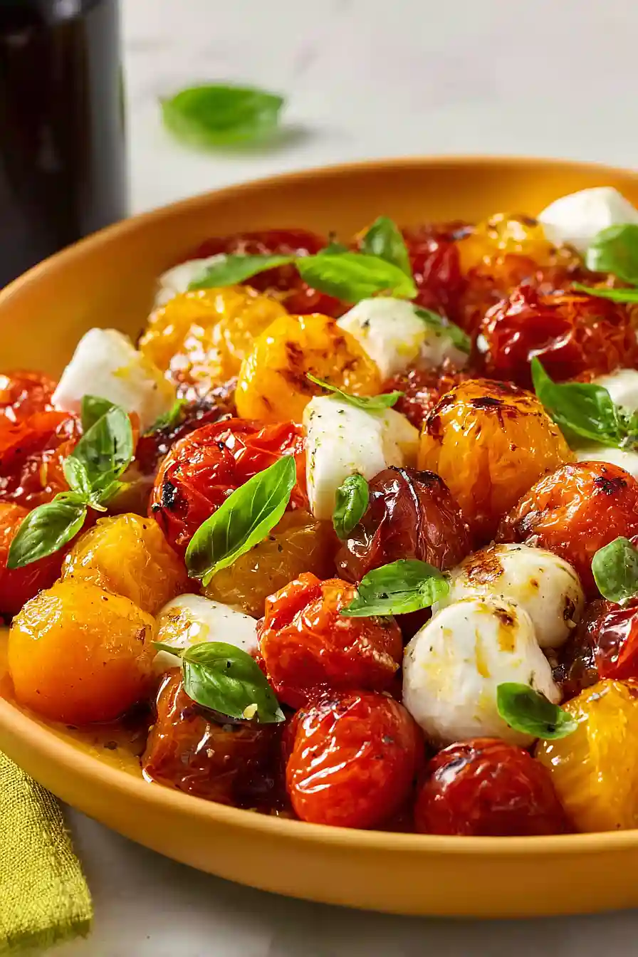 roasted tomato caprese salad