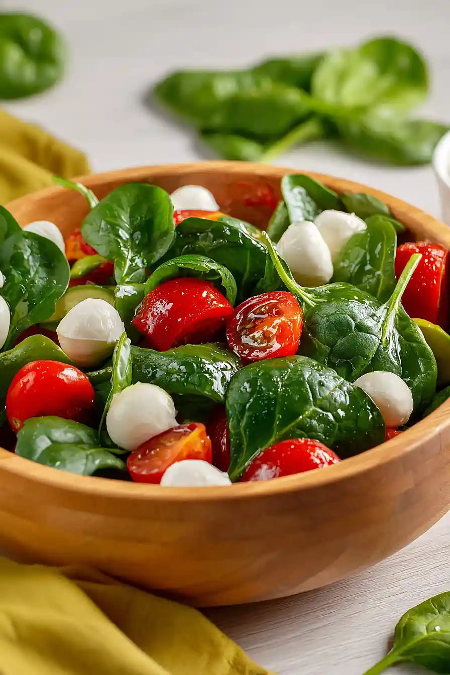 spinach caprese salad
