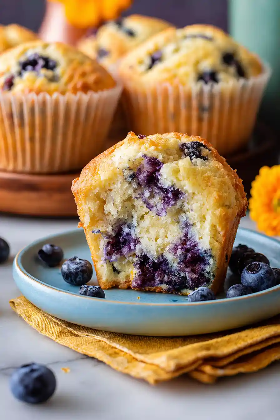 blueberry cottage cheese muffins