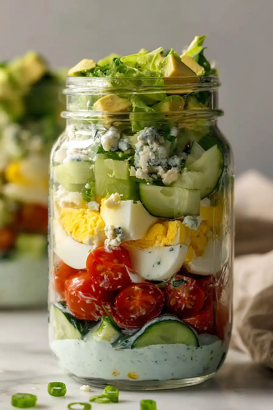 cobb salad in a jar