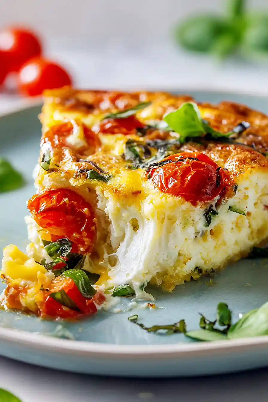 crustless caprese quiche
