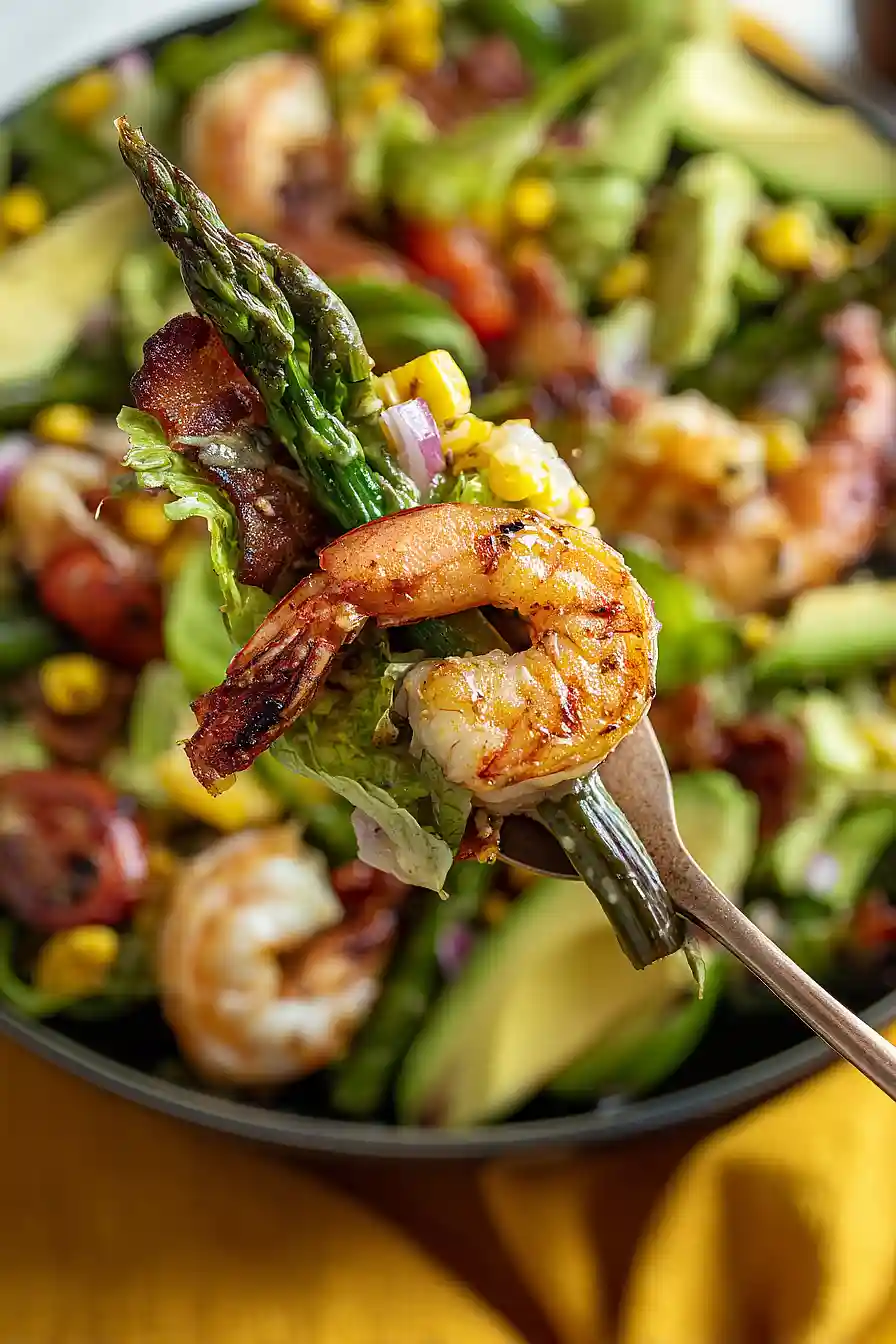 grilled shrimp and asparagus salad