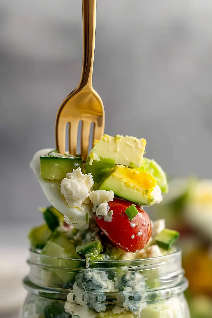 cobb salad in a jar