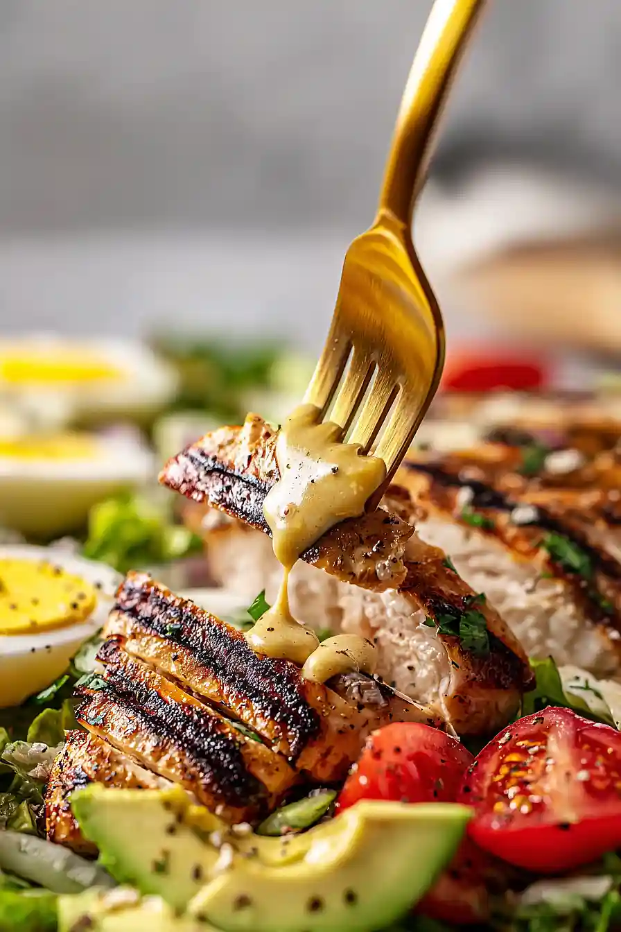 cobb salad with honey mustard dressing