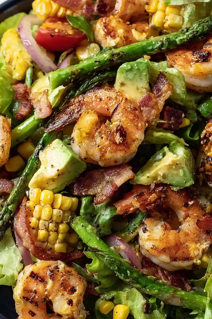 grilled shrimp and asparagus salad