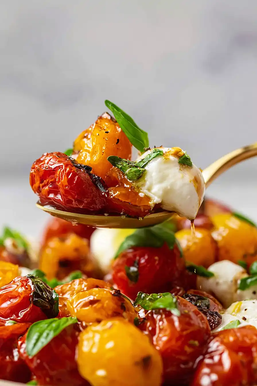 roasted tomato caprese salad