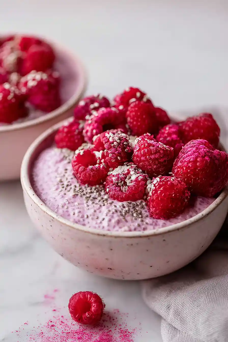 raspberry chia pudding