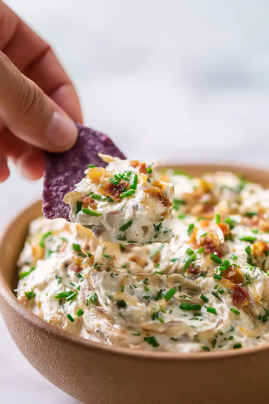 high protein caramelized french onion dip