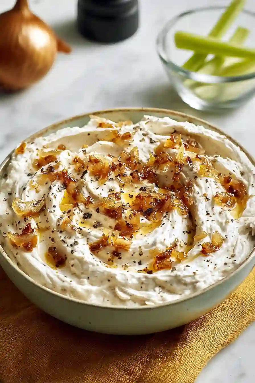 dairy free caramelized onion dip