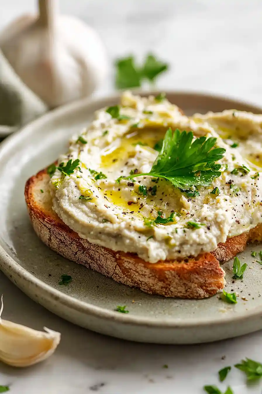 roasted garlic white bean dip