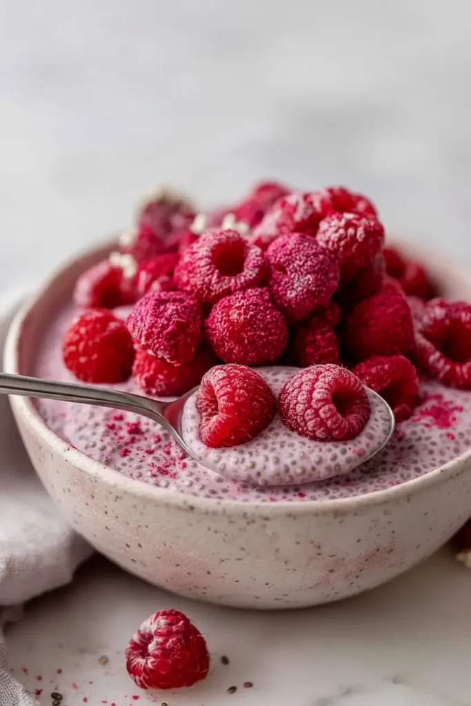 raspberry chia pudding